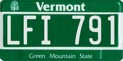 VT license plate LFI791