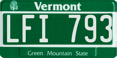 VT license plate LFI793