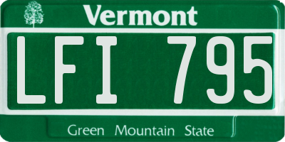 VT license plate LFI795