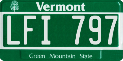 VT license plate LFI797