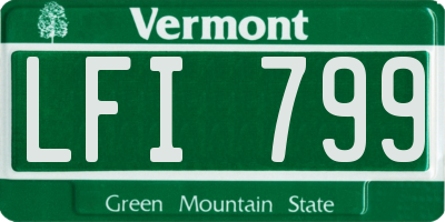 VT license plate LFI799