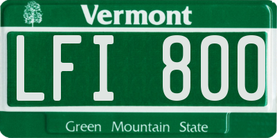 VT license plate LFI800