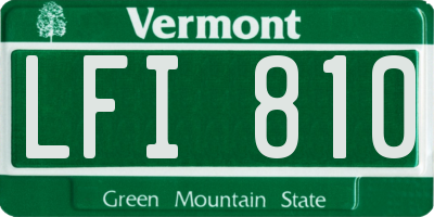 VT license plate LFI810