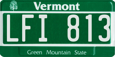 VT license plate LFI813