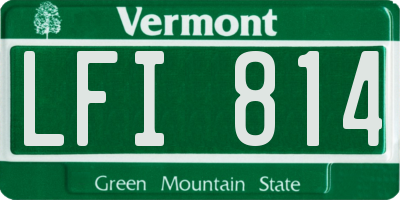 VT license plate LFI814