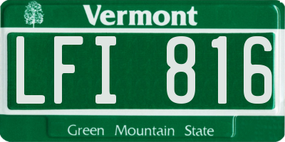 VT license plate LFI816