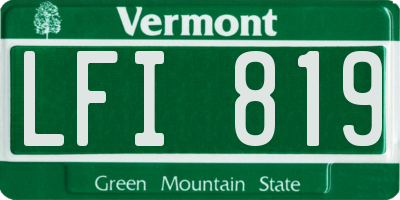 VT license plate LFI819