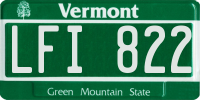 VT license plate LFI822