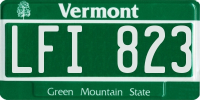 VT license plate LFI823