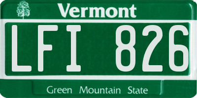 VT license plate LFI826