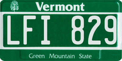 VT license plate LFI829