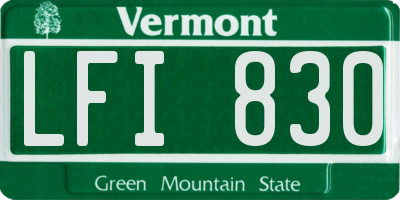 VT license plate LFI830