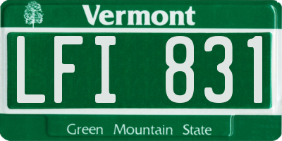 VT license plate LFI831