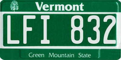 VT license plate LFI832