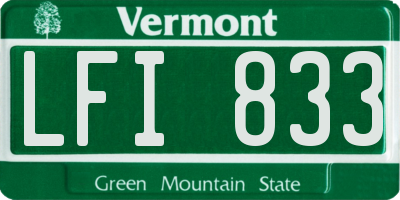 VT license plate LFI833