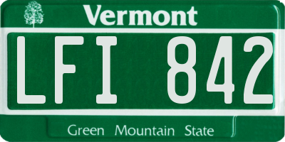 VT license plate LFI842