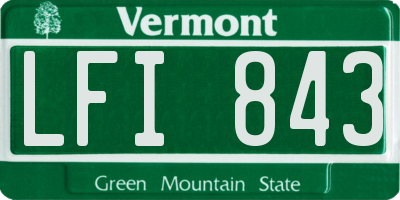 VT license plate LFI843