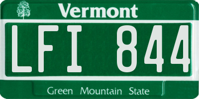 VT license plate LFI844