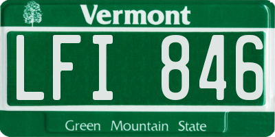 VT license plate LFI846