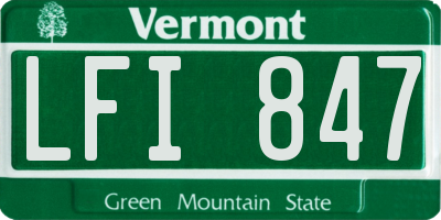 VT license plate LFI847