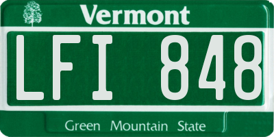 VT license plate LFI848