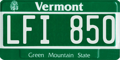 VT license plate LFI850