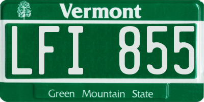VT license plate LFI855