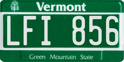 VT license plate LFI856