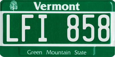VT license plate LFI858