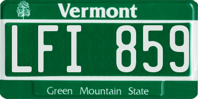 VT license plate LFI859
