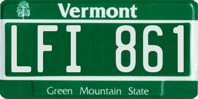 VT license plate LFI861