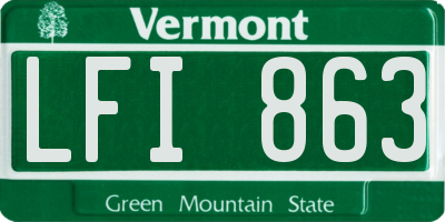 VT license plate LFI863