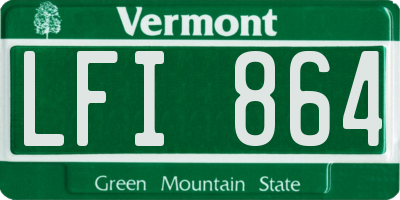 VT license plate LFI864