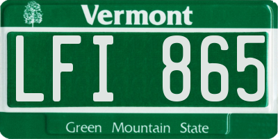 VT license plate LFI865