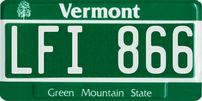 VT license plate LFI866