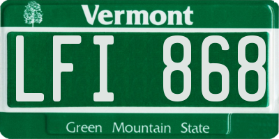 VT license plate LFI868