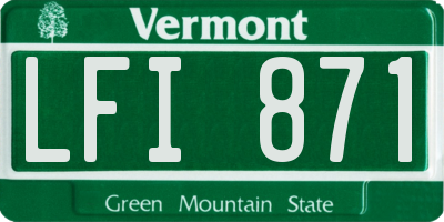 VT license plate LFI871