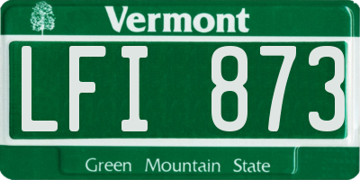 VT license plate LFI873