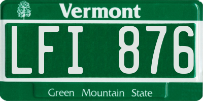 VT license plate LFI876