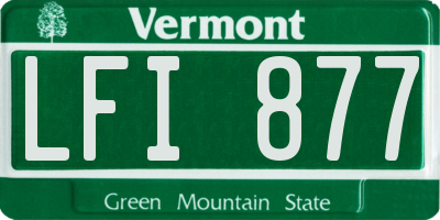 VT license plate LFI877