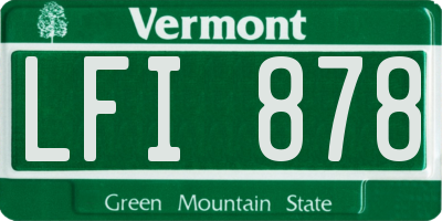 VT license plate LFI878