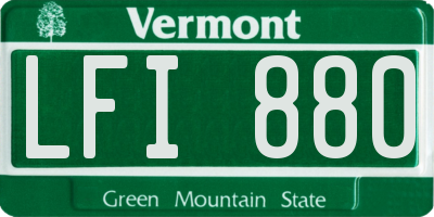 VT license plate LFI880