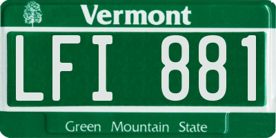 VT license plate LFI881