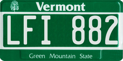 VT license plate LFI882