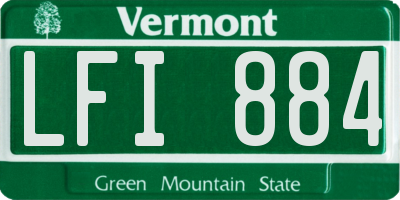 VT license plate LFI884