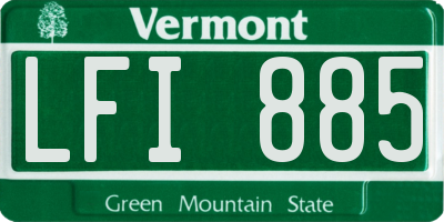 VT license plate LFI885