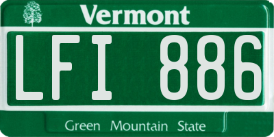 VT license plate LFI886