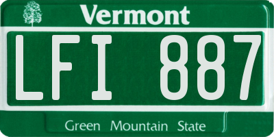 VT license plate LFI887