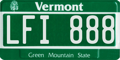 VT license plate LFI888