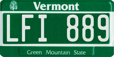 VT license plate LFI889